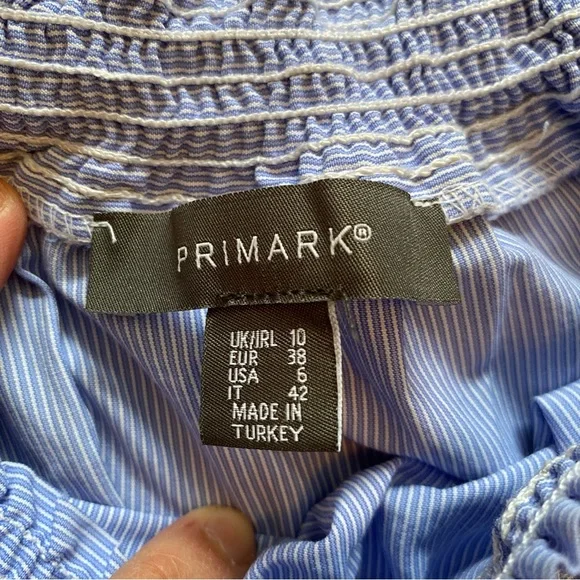 Primark Light Blue Ruffled Off-Shoulder Blouse - Picture 4 of 6